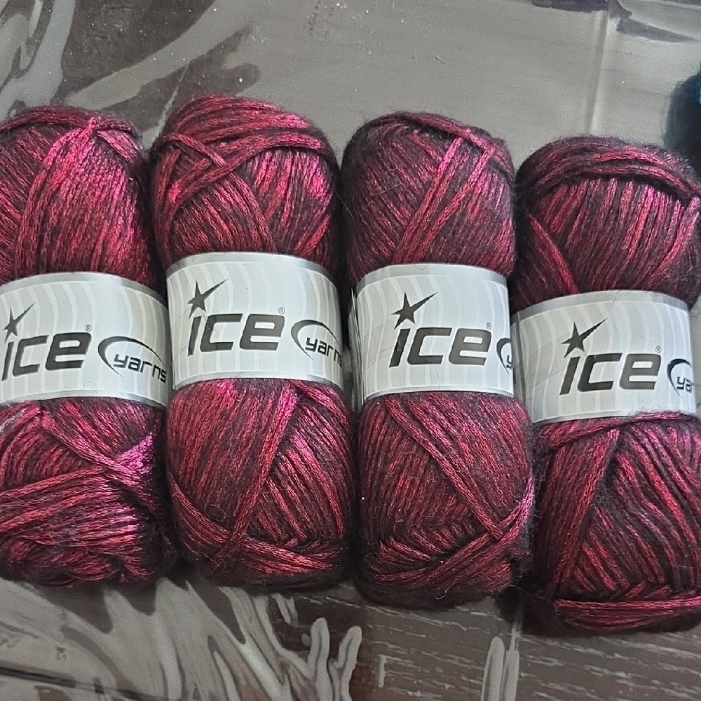 Ice Yarn in Rich Burgundy